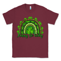 Burgundy st. patricks day happy go lucky Classic Tee - RanaPortraitStore