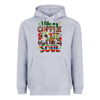 Heather Grey i like my coffee black like my soul Heavyweight Hoodie - Zillion Design Studio
