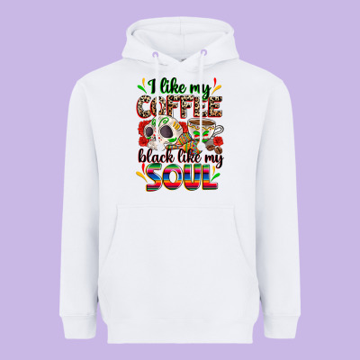 I Like My Coffee Black Like My Soul Heavyweight Hoodie Designed By Zillion Design Studio