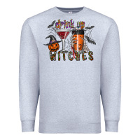 Heather Grey drink up witches Premium Sweatshirt - CowhideDigitalArt