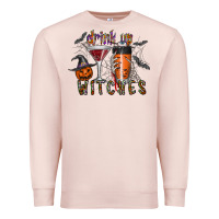 Pale Pink drink up witches Premium Sweatshirt - CowhideDigitalArt