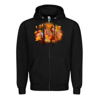 Black Fall sneaker and heel afro woman Zipper Hoodie - RanaPortraitStore