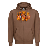 Chestnut Fall sneaker and heel afro woman Zipper Hoodie - RanaPortraitStore