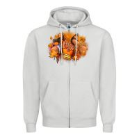 Dove Grey Fall sneaker and heel afro woman Zipper Hoodie - RanaPortraitStore