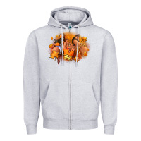 Heather Grey Fall sneaker and heel afro woman Zipper Hoodie - RanaPortraitStore
