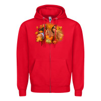 Red Fall sneaker and heel afro woman Zipper Hoodie - RanaPortraitStore