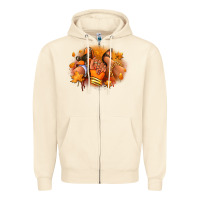 Sandshell Fall sneaker and heel afro woman Zipper Hoodie - RanaPortraitStore