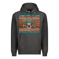 Charcoal Heather show mom aztec cowhide leopard heifer Premium Hoodie - Artiststas
