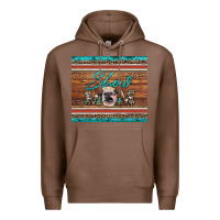 Chestnut show mom aztec cowhide leopard heifer Premium Hoodie - Artiststas