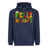 Navy feliz navidad Heavyweight Hoodie - Zillion Design Studio