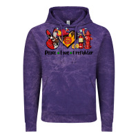 Cloud Purple peace love firefighter Vintage Hoodie - AdoDesignShop
