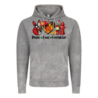 Cloud Rock peace love firefighter Vintage Hoodie - AdoDesignShop