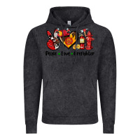 Vintage Black peace love firefighter Vintage Hoodie - AdoDesignShop