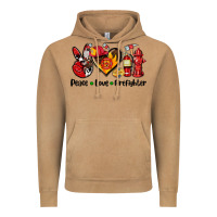 Peace Love Firefighter Vintage Hoodie | Teevron
