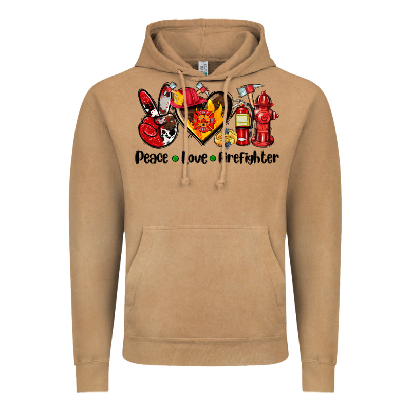 Peace Love Firefighter Vintage Hoodie by AdoDesignShop | Teevron