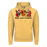 Vintage Mustard peace love firefighter Vintage Hoodie - AdoDesignShop