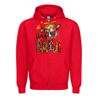 Red Hay Fall heifer Zipper Hoodie - RanaPortraitStore