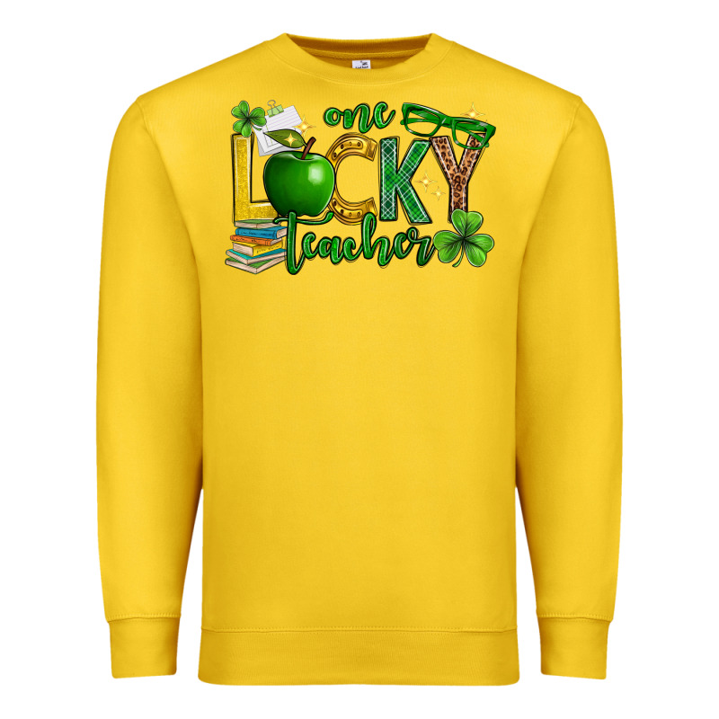 St. Patrick's Day One Lucky Teacher Premium Sweatshirt by Neo Western | Teevron