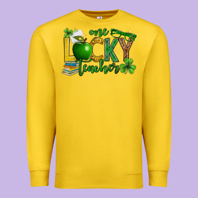 St. Patrick's Day One Lucky Teacher Premium Sweatshirt Designed By Neo Western