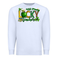 White St. Patrick's Day one lucky teacher Premium Sweatshirt - Neo Western