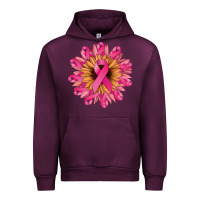 Mauve Wine cancer ribbon sunflower Urban Hoodie - NancyCooperArtShop
