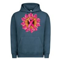 Pigment Midnight Navy cancer ribbon sunflower Urban Hoodie - NancyCooperArtShop