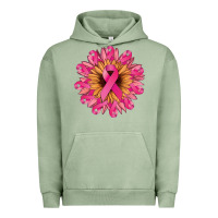 Pigment Oil Green cancer ribbon sunflower Urban Hoodie - NancyCooperArtShop