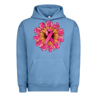 Pigment Pebble Blue cancer ribbon sunflower Urban Hoodie - NancyCooperArtShop