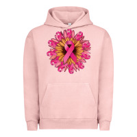 Pigment Salmon cancer ribbon sunflower Urban Hoodie - NancyCooperArtShop