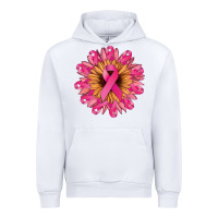 White cancer ribbon sunflower Urban Hoodie - NancyCooperArtShop