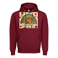 Burgundy Happy Fall y'all Zipper Hoodie - RanaPortraitStore