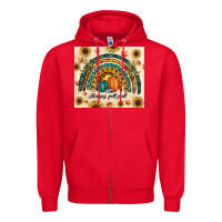 Red Happy Fall y'all Zipper Hoodie - RanaPortraitStore