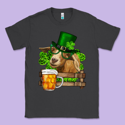 St. Patricks Day Goat And Beer Classic Tee Designed By Ranaportraitstore