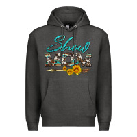 Charcoal Heather show mom aztec cowhide sunflower and arrow Premium Hoodie - Artiststas