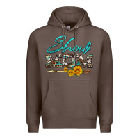 Coffee show mom aztec cowhide sunflower and arrow Premium Hoodie - Artiststas