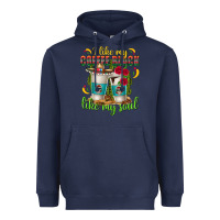 Navy I Like My Coffee Black Like My Soul Heavyweight Hoodie - texasbilliewilder