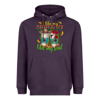 Plum I Like My Coffee Black Like My Soul Heavyweight Hoodie - texasbilliewilder