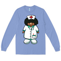 Colony Blue african nurse gnome afro hair Long Sleeve Tee - BarkalooDesign