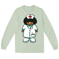Matcha african nurse gnome afro hair Long Sleeve Tee - BarkalooDesign