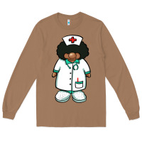 Toasted Coconut african nurse gnome afro hair Long Sleeve Tee - BarkalooDesign