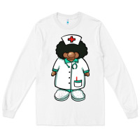 White african nurse gnome afro hair Long Sleeve Tee - BarkalooDesign