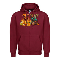 Burgundy Hay there Fall pumpkin heifer Zipper Hoodie - RanaPortraitStore