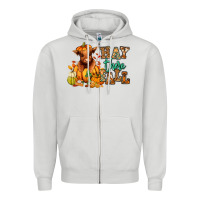 Dove Grey Hay there Fall pumpkin heifer Zipper Hoodie - RanaPortraitStore