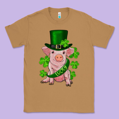 St. Patricks Day Lucky Baby Pig Classic Tee Designed By Ranaportraitstore