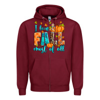 Burgundy I love Fall most of all Zipper Hoodie - RanaPortraitStore