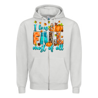 Dove Grey I love Fall most of all Zipper Hoodie - RanaPortraitStore