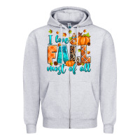 Heather Grey I love Fall most of all Zipper Hoodie - RanaPortraitStore