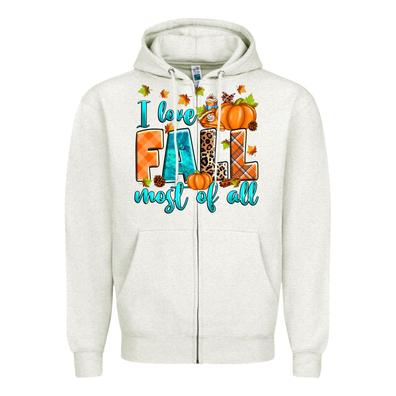 I Love Fall Most Of All Zipper Hoodie by RanaPortraitStore | Teevron