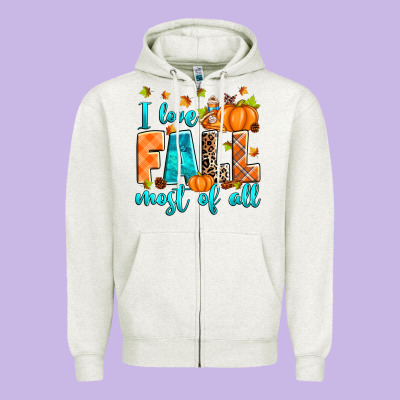 Zipper Hoodie I love Fall most of all