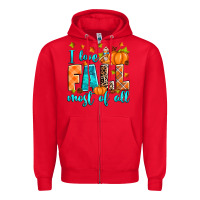 Red I love Fall most of all Zipper Hoodie - RanaPortraitStore